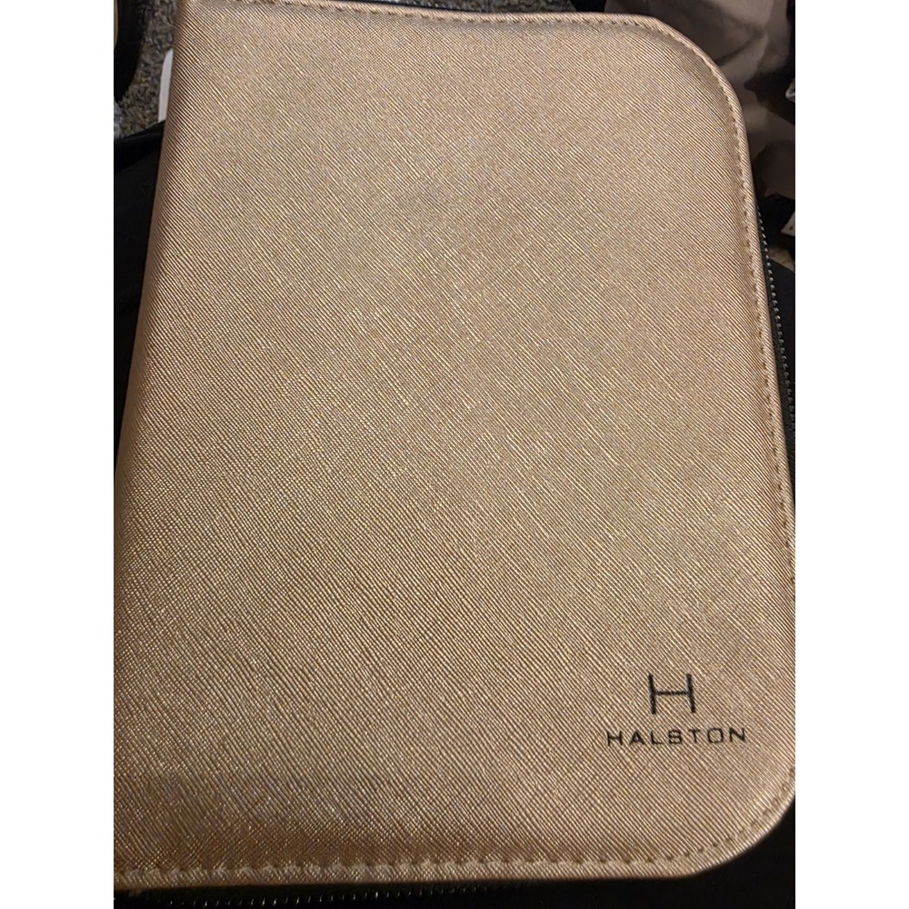 halston travel jewelry Organizer‎ Gold Pleather. Secure Zip Around. Vacation